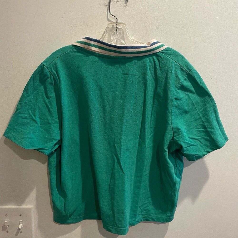 Crane Green Polo Shirt Womens Pickleball XL Tennis Retro Athleisure Clean Girl - Picture 5 of 7